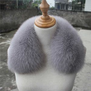 冬のリアルフォックスファースカーフカラー女性ネック暖かいキツネスカーフワープファッションコートデコレーションナチュラルフォックスショールユニセックスマフラーH0923