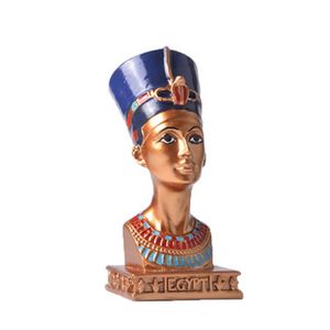 Egyptisk King Tut Farao Queen Nefertiti Resin Figurin Heminredning Staty Ancient Sculpture Collectible Mytologi