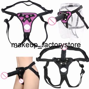 Massageador de brinquedos sexuais Massageie o pênis vestível Strap-on Realistic Dildo Lesbian Control Strapon Strapon Belt Dildos Toy para jogos adultos Toys sexuais Mulheres