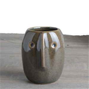 10cm Man Face Vase Mould Concrete Plaster Epoxy Resin Clay Planter Making Tool Cement Candle Tray Holder Silicone Pot Molds 210722