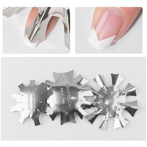 6 pçs / set French Cutter Nail Form Form Multi-Size Projetado Moldes Unhas Stamping Placas Manicure Art Tools NAT015