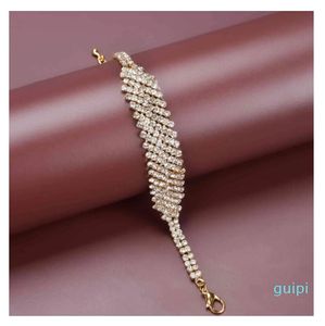 Step into straight simple hollow out diamond bracelet for live broadcast