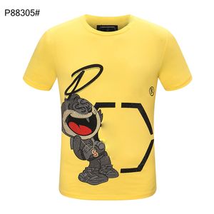 22ss tasarımcı erkek T-shirt Kafatası kristal Tees Yaz Temel Katı baskı mektup Ayı Kaykay Rahat Punk Tee Gömlek Moda lüks giyim tops