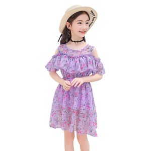 Летние платья для девочек Богемия Пляж с плеча Детская одежда 210528