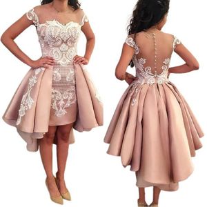 2022 Women's Applique Lace Party Dresses Jewel Sheath Night Club Prom Dress Short Grown For Women