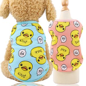 Cachorrinha roupa dos desenhos animados camisa de pato barato para pequeno verão chihuahua cachorrinho bonito colete terrier