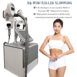 N8 Mini Vela Slim Vacuum Roller RF Kroppsbantning och formningsmaskin med 4 handtag 40KHz Cavitation Celluliter Avlägsnande Skönhetsutrustning