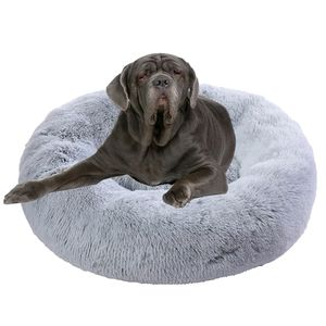 Super Large Dog Bed Luxury Dog Sofa Husdjur Produkt Långt plysch Hundar Kennel Soft Cat Mat Round Pet Cushion Supplies för Drop 210915