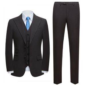 Mäns kostymer Blazers Style Suit Koreansk Slim Groom Bröllopsklänning Svart Tre-Piece Boutique Tuxedo Jacket Vest Byxor M-4XL