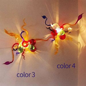 Modern handgjorda lampor Multicolor Wall Arts Lampor med LED-lampor belysning för heminredning Custom Colored Glass Sconce Konstdekoration 12x16 inches