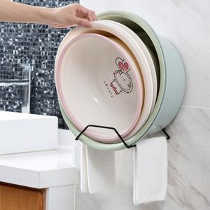 Havlu Rafları Ücretsiz Yumruk Demir Washbasin Stand Banyo Duvar Montajı Güçlü Kanca Yapışkan Depolama