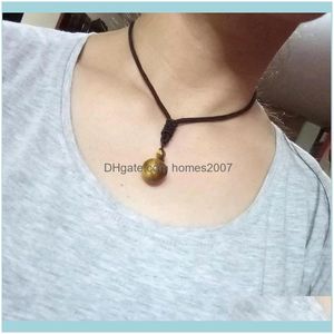Necklaces & Pendants Jewelry16Mm Obsidian Tiger Eye Crystal Ball Pendant Necklace Men Women Transfer Lucky Love Rope Clavicle Chokers Vintag