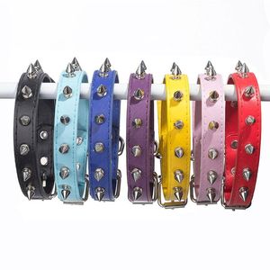 Dog Collars & Leashes Multicolor Spiked Collar PU Personalized Dogs Necklace For Pet Accessories Product Martingale Puppy