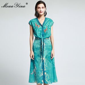 Fashion Designer платье Летнее женское платье Party V Vece Bow старинные печатные блузки в стиле платья 210524