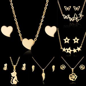 Jewelry Sets Luxury designer Bracelet Rinhoo Love Rose Flower Snowflake Butterfly Wing Cat Stainless Steel For Women Coconut Tree Star Pig N