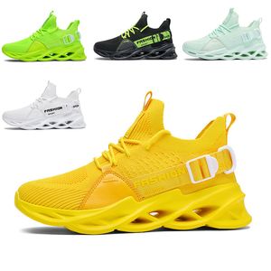 Mode icke-varumärke män kvinnor springa skor blad andas sko svart vit sjö grön volt orange gul mens tränare utomhus sport sneakers 39-46