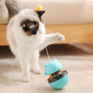 Cat Toys Komik Sızıntı Yemek Top Tumbler Stick Track Turnama Etkileşimli Evcil Hayvan Oyun Turntable Malzemeleri