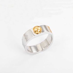Luxury quality charm punk band ring with words design and three colors plated for women wedding jewelry gift have box stamp PS7407