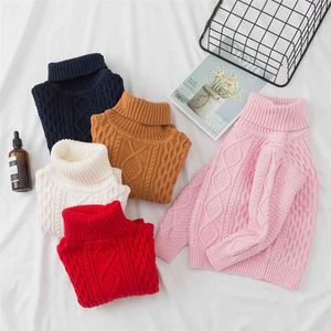 1-7yrs 소년 유아 소녀 스웨터 가을 따뜻한 아이 니트 풀오버 아기 소녀 스웨터 겉옷 의류 210521