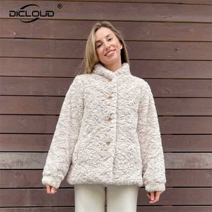 Słodki Różowy Faux Fur Coat Kobiety Zima Vintage Stojak Kołnierz Puszyste Faux Rabbit Fur Kurtka Grube Ciepłe Futra Plus Rozmiar 3XL 211110