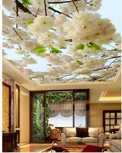 Fresh flower branches ceilings bedroom ceiling ceiling mural modern wallpaper for living room
