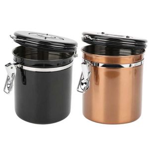 Storage Bottles Jars L Stainless Steel Tea Coffee Beans Jar Sealed Container Kitchen Canister With Release Valve