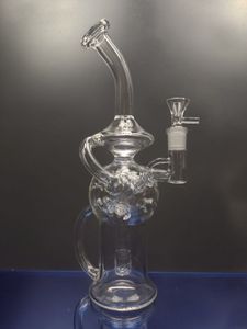 Glass Pipes Beaker Bong Smoking Pipe Pyrex Hand Pipe Handle Glass Recycler Dab Rig Showerhead Inline Hookah sestshop