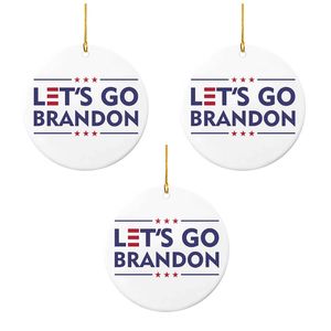 Lets Go Brandon Sign för Xmas Tree Decor Housewarming Ideas Present Pendant