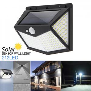 212 leds ao ar livre luzes solares led à prova dwaterproof água jardim led lampen lâmpada de parede lanterna branca fria para poste de cerca