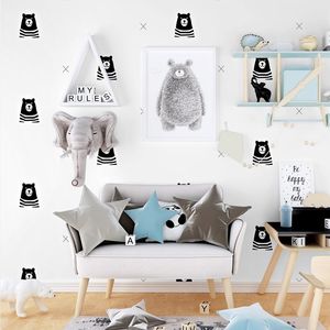 Papéis de parede Ambiente de papel de urso nórdico decoração de casa infantil de fundo infantil parede de desenho coreano Rolo de papel de parede para quarto de crianças