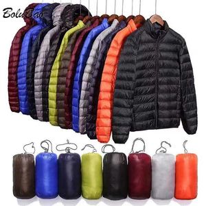 Bolubao Männer All-Saison Ultra Lightweight Packable Down Jacket Water Windresistant Atmungsaktiv Mantel Große Größe Männer Kapuzenjacke 211008