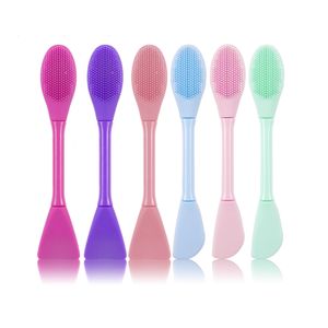 2 in 1 DIY Personal Face Mask Mush Brush Wholesale Rubber Silicone Facial Cleaning Brushes Skin Care Tools for Beauty Salon SPA