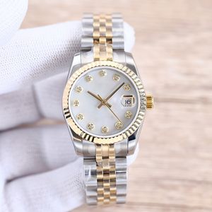 Relógios mecânicos automáticos de mulheres clássicas 31mm Moda Mulheres assistem a aço inoxidável Strap Projeto à prova d'água Presente de relógio de pulso