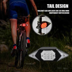 2 em 1 bicicleta traseira recarregável LED luz freio de freio lâmpada de cauda sem fio controle remoto de ciclismo taillight com carro indicador de volta