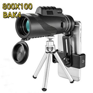 80x100 Super Zoom Monocular Binóculos Grande Angular Prism Dia / Night Vision Telescópio com Tripé Vista Pássaros Camping