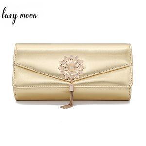 Evening Clutch Bags Moon Gold For Women 2019 Mini Leather Handbag Party Shoulder Bag Wedding Clutches Bolsas Mujer