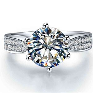 Brilliant 1CT Test Real Moissanite Diamond Engagement Solid 18k White Gold Wedding Anniversary Ring