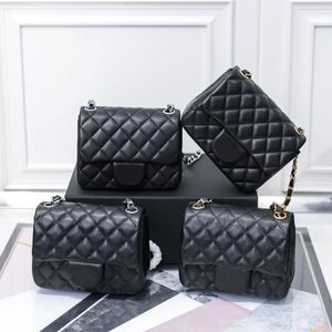 Designadores clássicos bolsas de ombro bolsas de alta qualidade Moda de mulher genuína desenhador de couro bolsa mulheres flap letras preto crossbody saco tamanho: 13.5-17-8