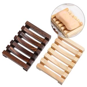 2021 Natural Bamboo Wooden Soap Dishes Plate Tray Holder Box Case Shower Hand Washing Soaps Holders