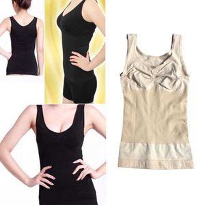 Kvinnor Body Shaper Bantning Vest Bust up Lift Bra Cami Tank Top Underkläder Corset Shapewear Camisole XRQ88