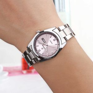 Wwoor 패션 Womens 시계 탑 브랜드 럭셔리 핑크색 팔찌 방수 자동 날짜 숙녀 손목 시계 Reloj Mujer Montre Femme 210527