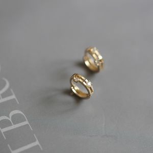 GOLDtutu Custom Chain Sense Small Pure 9k Gold Inlaid Zircon Korean Exquisite Earring