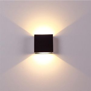 Wall Lamp Mini Black White Decoration Cube Bedroom Light Modern Home Luces Led Decoracion Dormitorio Pared Up Down Projection