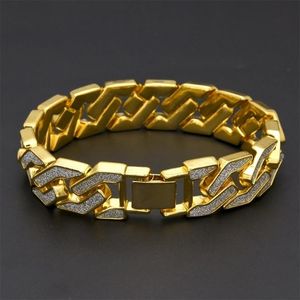 Pulsera Cubana Con Diamantes de Imitación Para Hombre, Cadena Eslabones Imitación, Rapero Circonita Charm Braclets