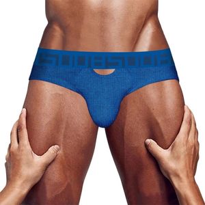 Niedrige Taille Baumwolle Männer Slips Homosexuell Sexy Unterwäsche Mann Unterhose Bequeme Männliche Höschen Hohl Design Slip Hombre