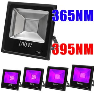 365NM 395NM LED UV 투광 조명 30W 50W 100W SMD 3030 85V-265V IP65 방수 UVA 조명 EU UK US PLUG DJ