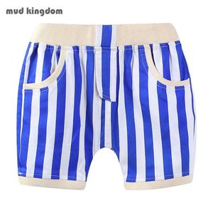 Mudkingdom Summer Boys Casual Shorts Cute Candy Color Holiday Cotton Elastic Waist Two Striped Slacks Kids Clothes 210615