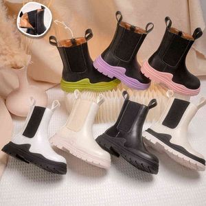 Baby Girl Shoes Waterproof Colorful Kids Boots Autumn Children Fashion Casual Ankle Riding Boots For Thick Sole Platform 211108