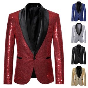Mäns Jackor Telotuny Stilfull Solid Blazer Business Wedding Party Outwear 2021 Höst Vinter Jacka Sequins Lapel Slim Suit