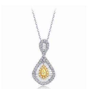 Collana di gioielli classici eleganti di alta qualità in vero oro 14k 18k con diamanti naturali gialli per donna 2021